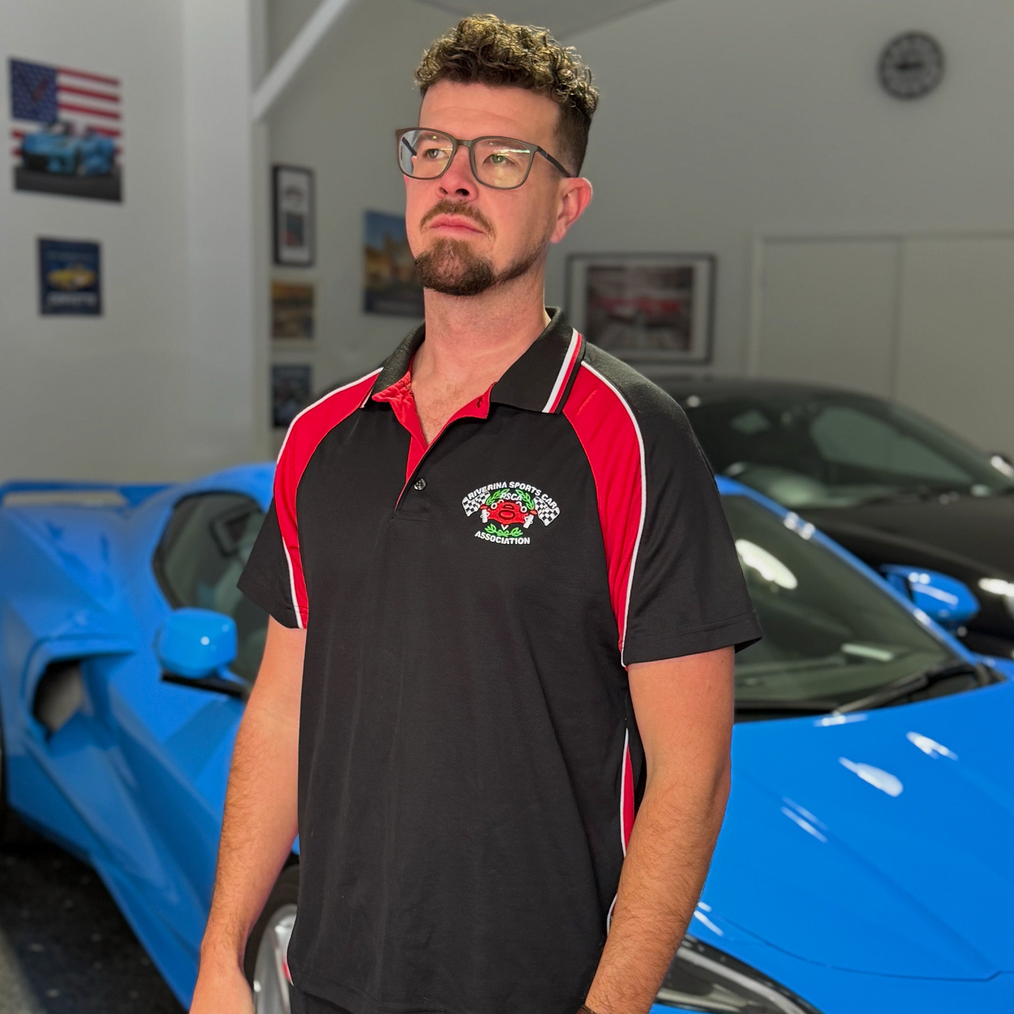 Red & Black Embroidered Polo Shirt